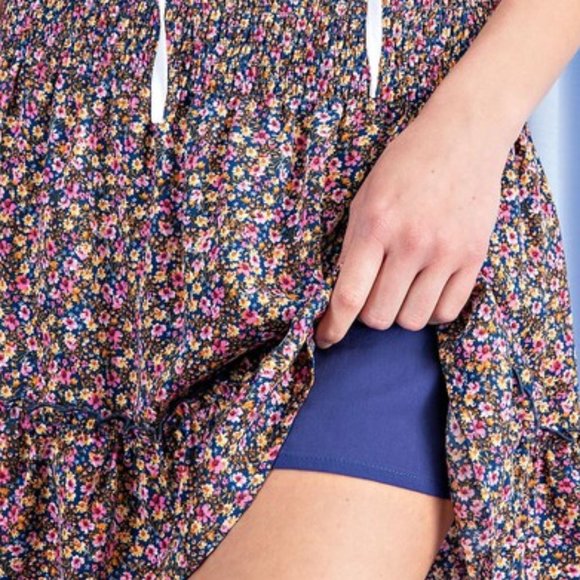 Floral Print Smoked Ruffle Trimmed Skort - Picture 6 of 9